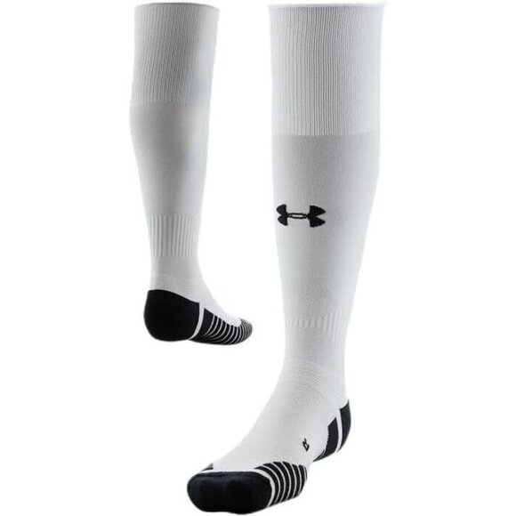 Under Armour 1372759 UA Soccer Over-The-Calf Socks White Sz 13-16 - Picture 1 of 2